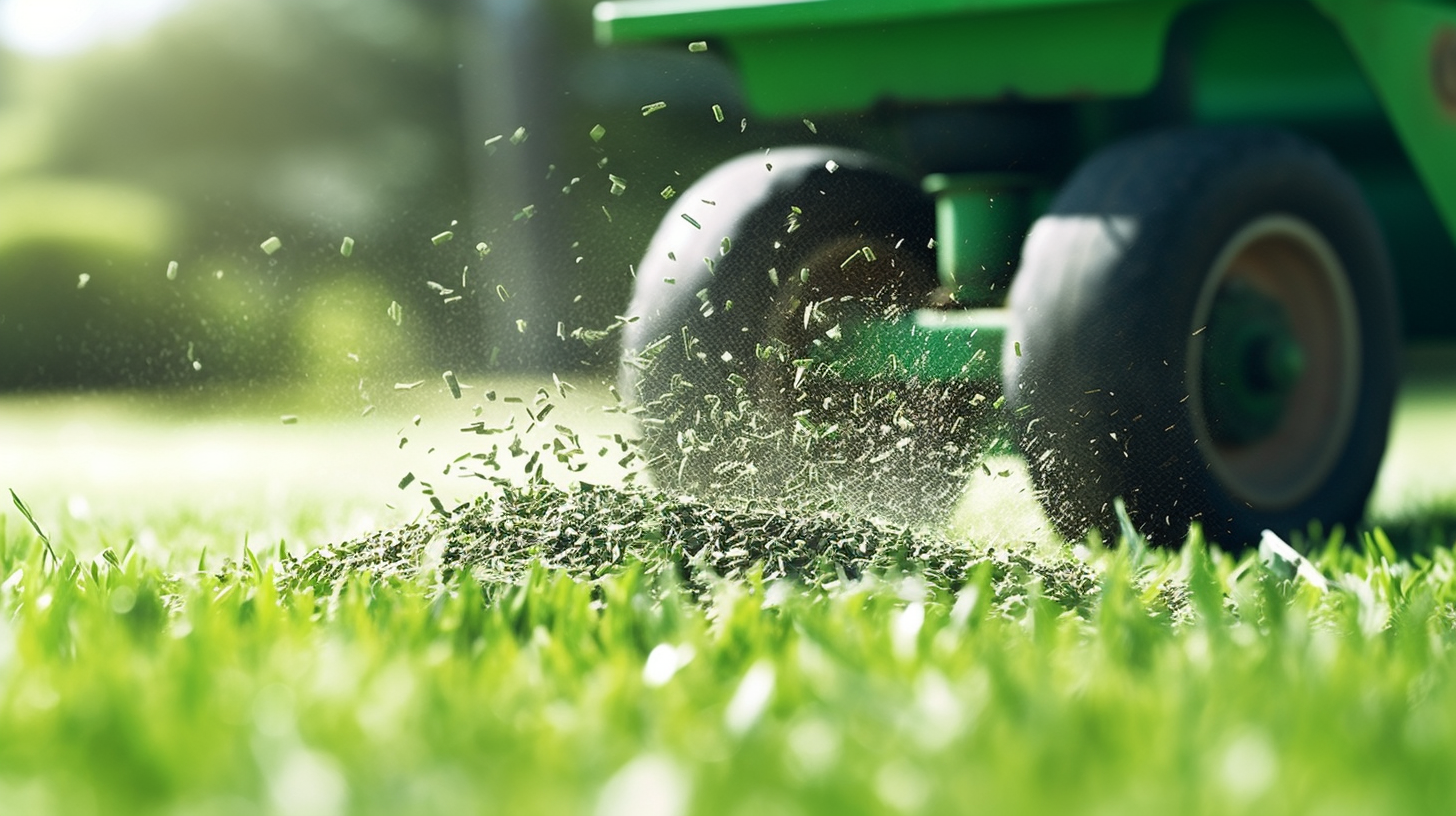 Applying fertilizer on a lush, green lawn, representing Nashville Lawn Fertilization by Turf Managers.