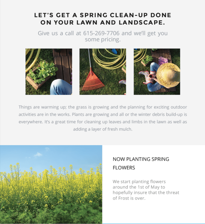 Nashville spring clean up yards and lawns