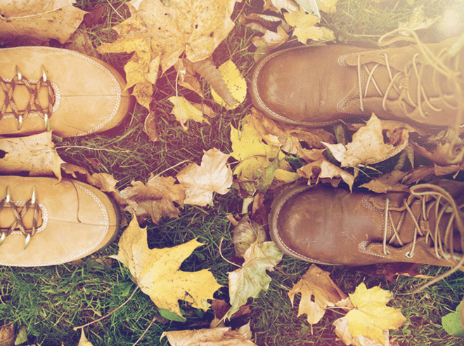 Boots in Fall Leaves
