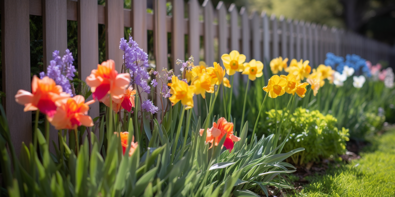 Beautiful spring flowers in a well-maintained Nashville garden.