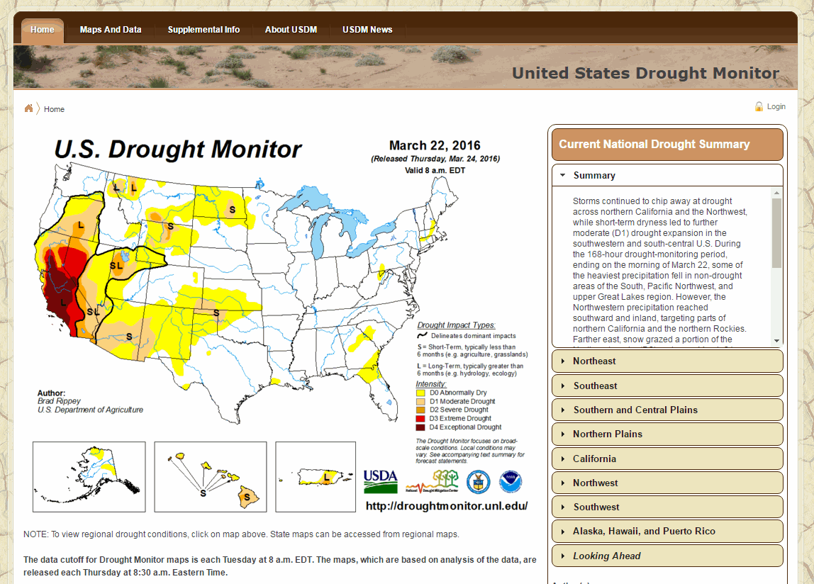 US Drought Monitor Website